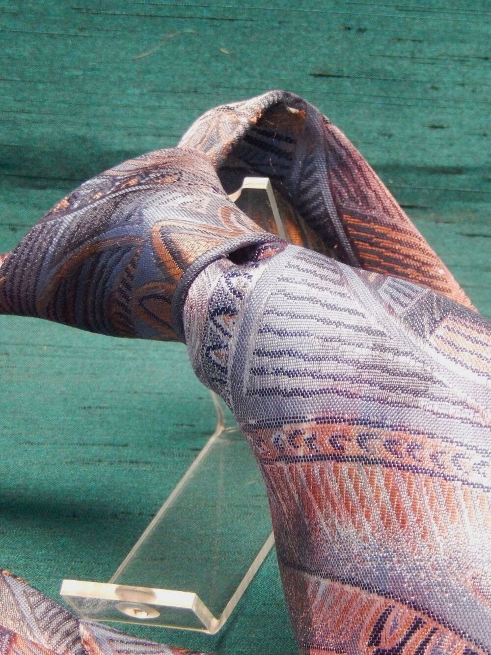 Oscar De La Rena Polyester Iconic Hera Print Peacock Feathers Neck Tie